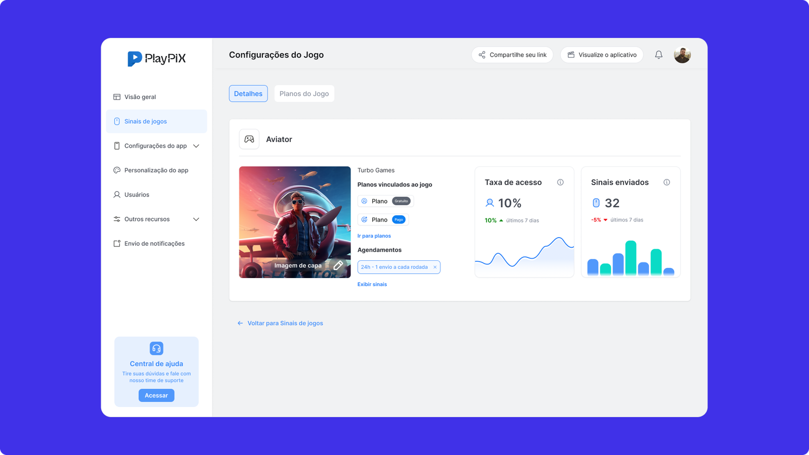 Sinais Automáticos — Configurações do jogo